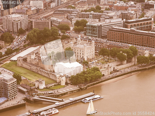 Image of Retro looking Aerial view of London