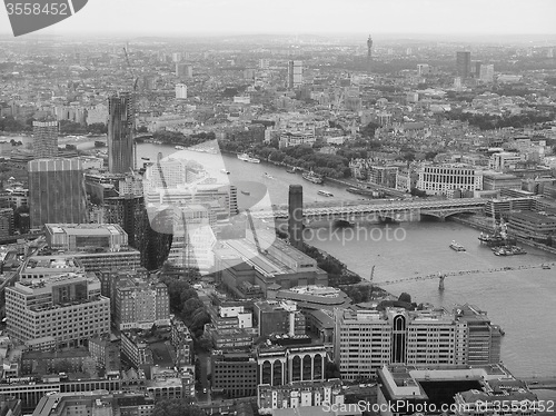 Image of Black and white Aerial view of London