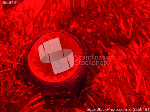 Image of Christmas bauble and tinsel