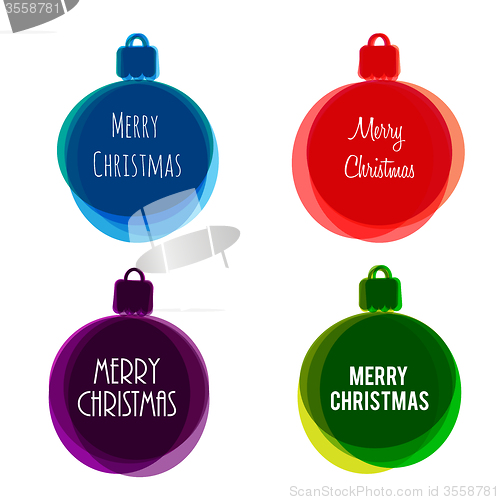 Image of Christmas decoration set flat style 