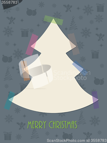 Image of Christmas greeting card with color tapes