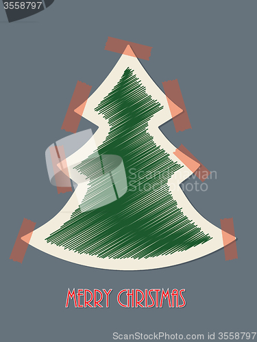 Image of Christmas greeting card with red tapes