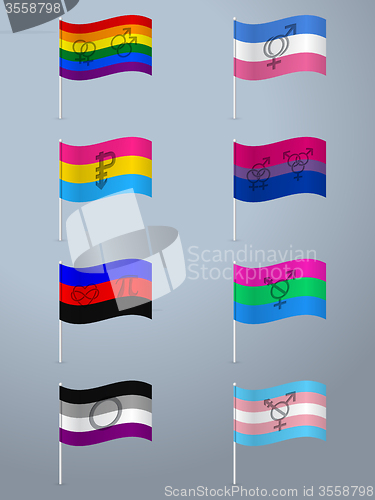 Image of Sexual orientation waving flag set