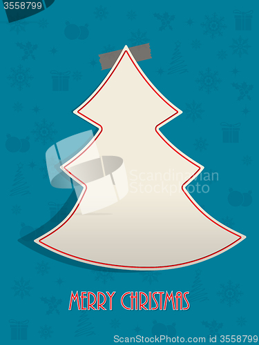 Image of Christmas greeting with red tapeand turquoise background