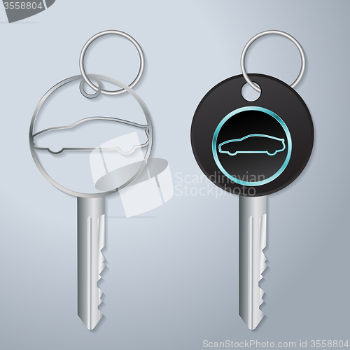 Image of Car keys with engraved car symbol