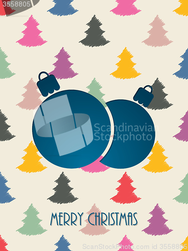 Image of Christmas greeting with color scribbled christmastree background