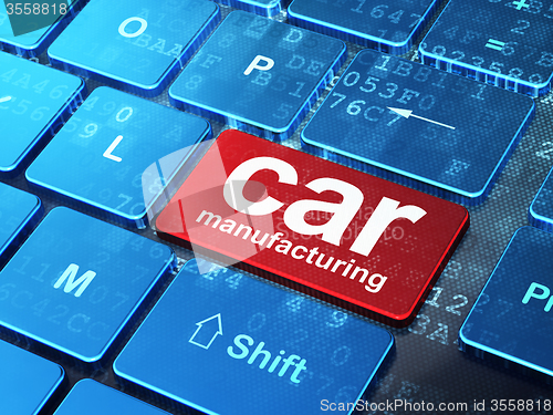 Image of Industry concept: Car Manufacturing on computer keyboard background