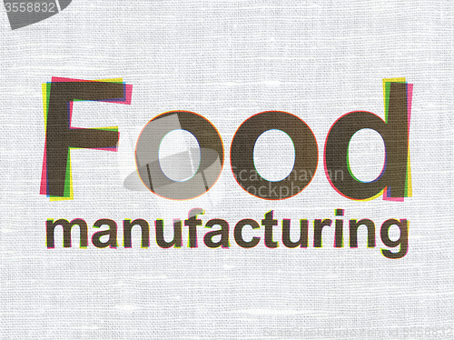 Image of Industry concept: Food Manufacturing on fabric texture background