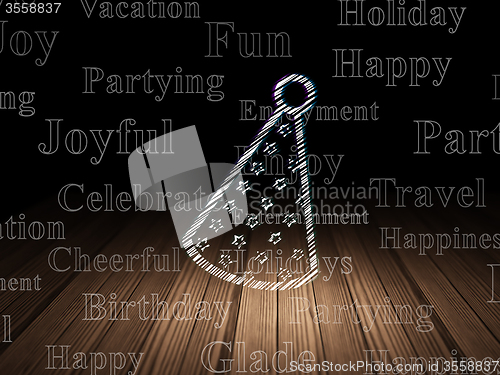Image of Holiday concept: Party Hat in grunge dark room