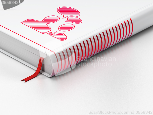 Image of Finance concept: closed book, Business Meeting on white background