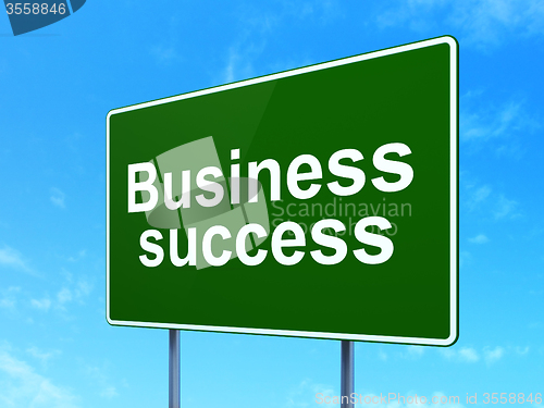 Image of Finance concept: Business Success on road sign background