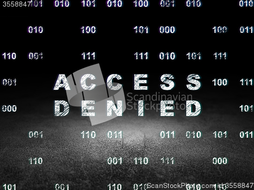 Image of Privacy concept: Access Denied in grunge dark room