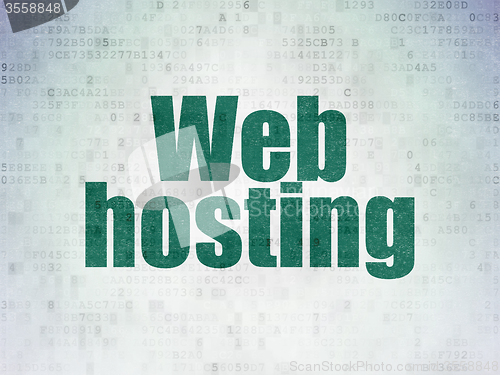 Image of Web design concept: Web Hosting on Digital Paper background