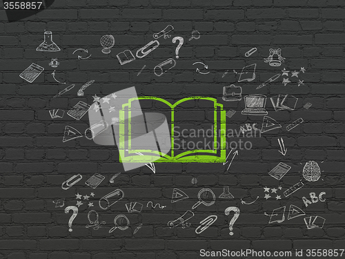 Image of Studying concept: Book on wall background