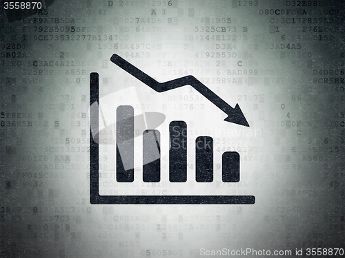 Image of News concept: Decline Graph on Digital Paper background