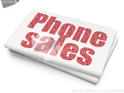 Image of Advertising concept: Phone Sales on Blank Newspaper background