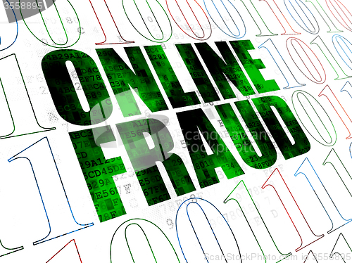 Image of Privacy concept: Online Fraud on Digital background