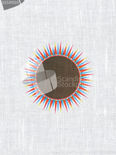 Image of Travel concept: Sun on fabric texture background