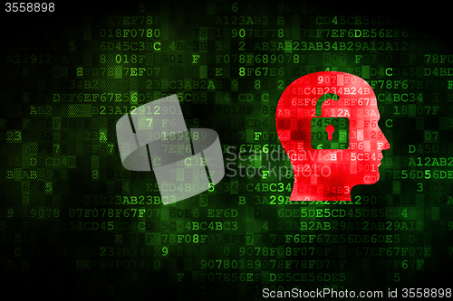 Image of Finance concept: Head With Padlock on digital background