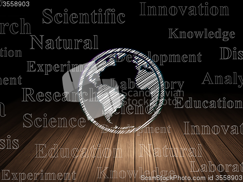Image of Science concept: Globe in grunge dark room