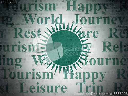 Image of Travel concept: Sun on Digital Paper background