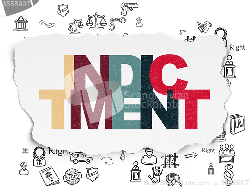Image of Law concept: Indictment on Torn Paper background
