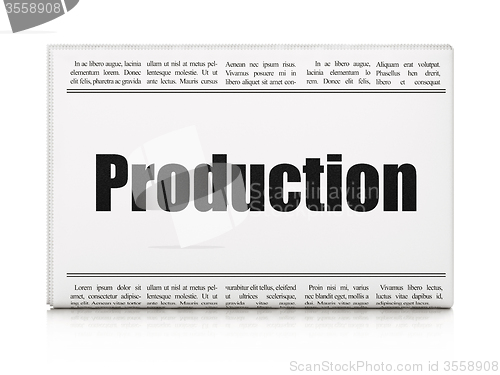 Image of Business concept: newspaper headline Production