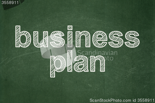 Image of Business concept: Business Plan on chalkboard background