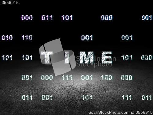 Image of Time concept: Time in grunge dark room