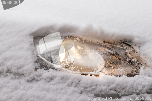 Image of Snowy car