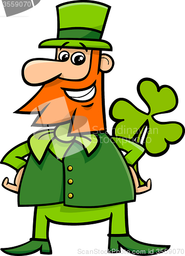 Image of leprechaun and clover cartoon