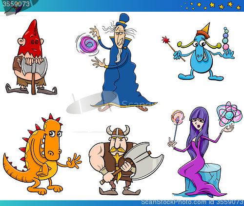 Image of fantasy characters cartoon set