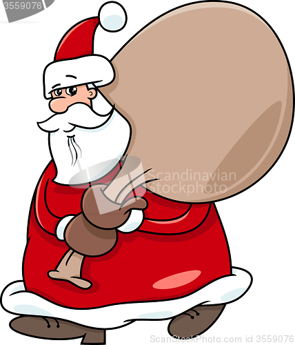 Image of santa with sack on christmas