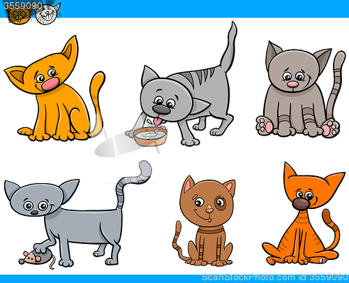 Image of cats characters cartoon set