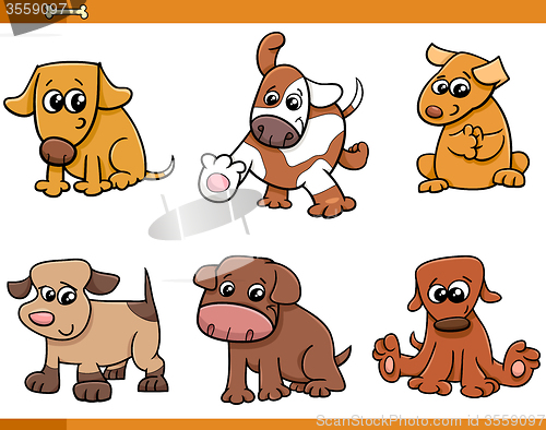 Image of dog characters cartoon set