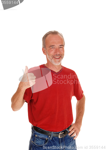 Image of Middle age man with thump up.
