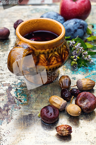 Image of Autumn still life with tea