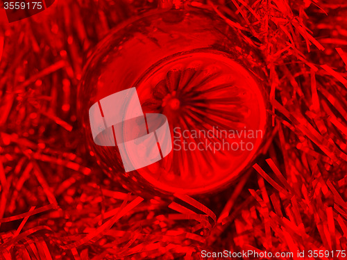 Image of Christmas bauble and tinsel