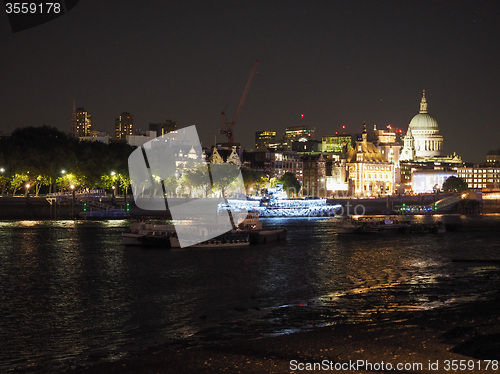 Image of River Thames in London at night
