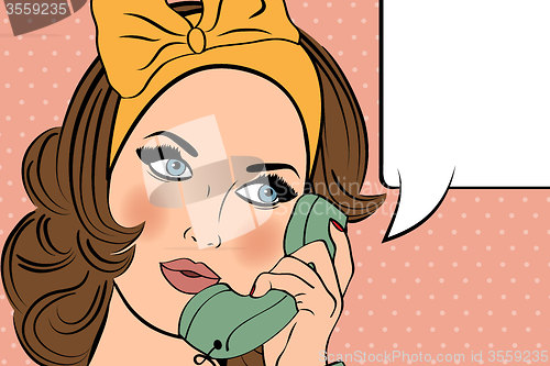 Image of Pop Art illustration of woman with the speech bubble