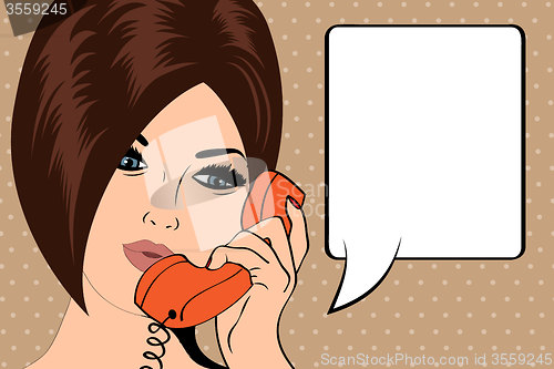 Image of Pop Art illustration of woman with the speech bubble