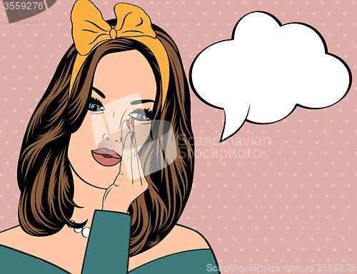 Image of Pop Art illustration of woman with the speech bubble