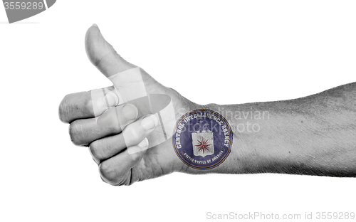 Image of Old woman with arthritis giving the thumbs up sign