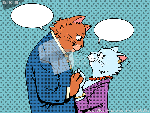 Image of Couple in love cats characters