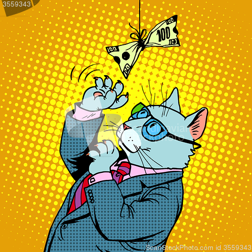 Image of Business cat and money