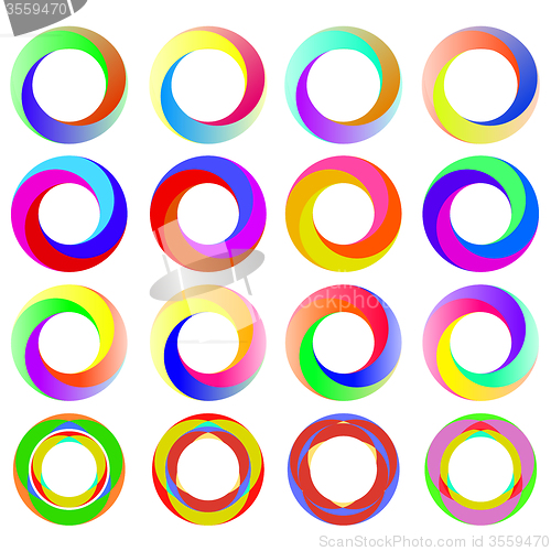 Image of Set of Colorful Circle Icons