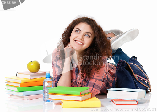 Image of Girl with books