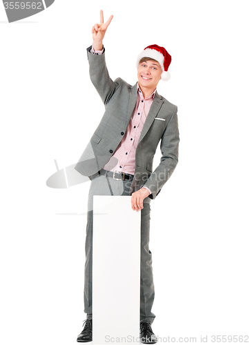 Image of Man in Santa hat