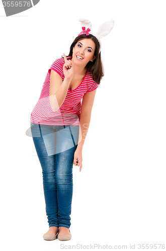 Image of Girl with rabbit ears