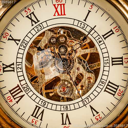 Image of Close up on vintage clock